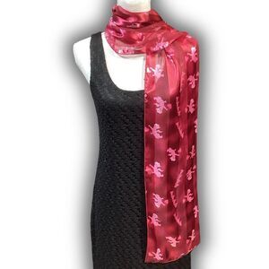 Wrap-able Lightweight Holiday Valentines Day Cherub Red & Pink Silk Feel 100% Po